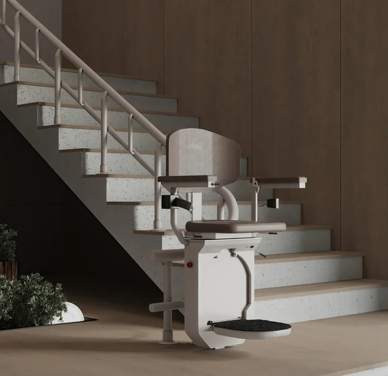 Bruno Eliva stairlift on a curved staircase